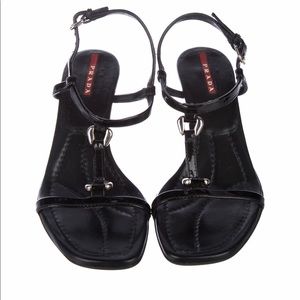 black prada sandals